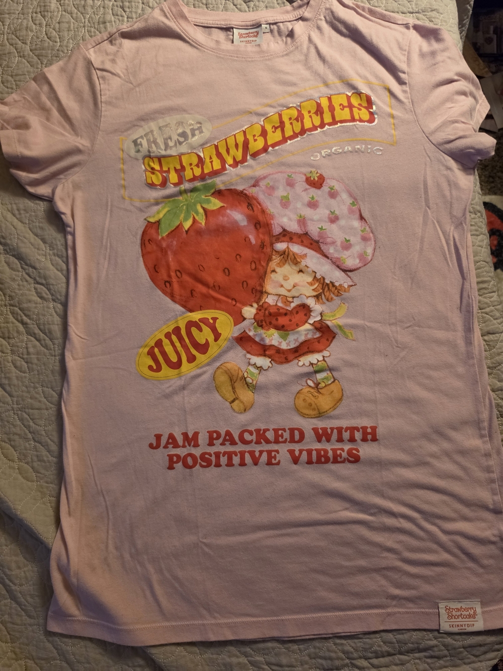 Strawberry Shortcake x Skinnydip London Pink Graphic Tee Shirt - Size S